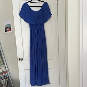 She and Sky Elegant Blue Maxi Dress